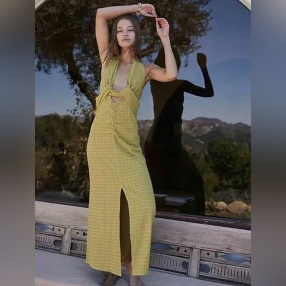 Free People Endless Summer Nya Dress Halter Maxi Green